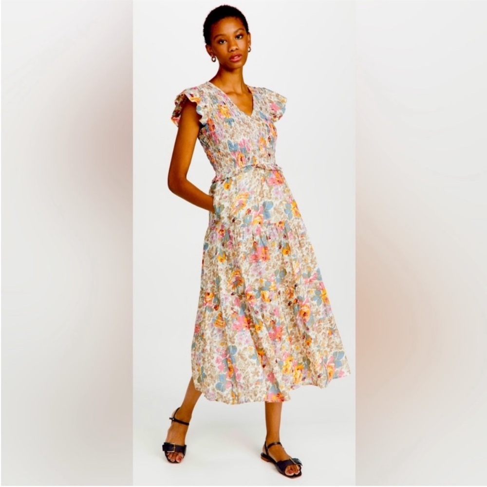 SEA Ines Floral Fit & Flare Dress